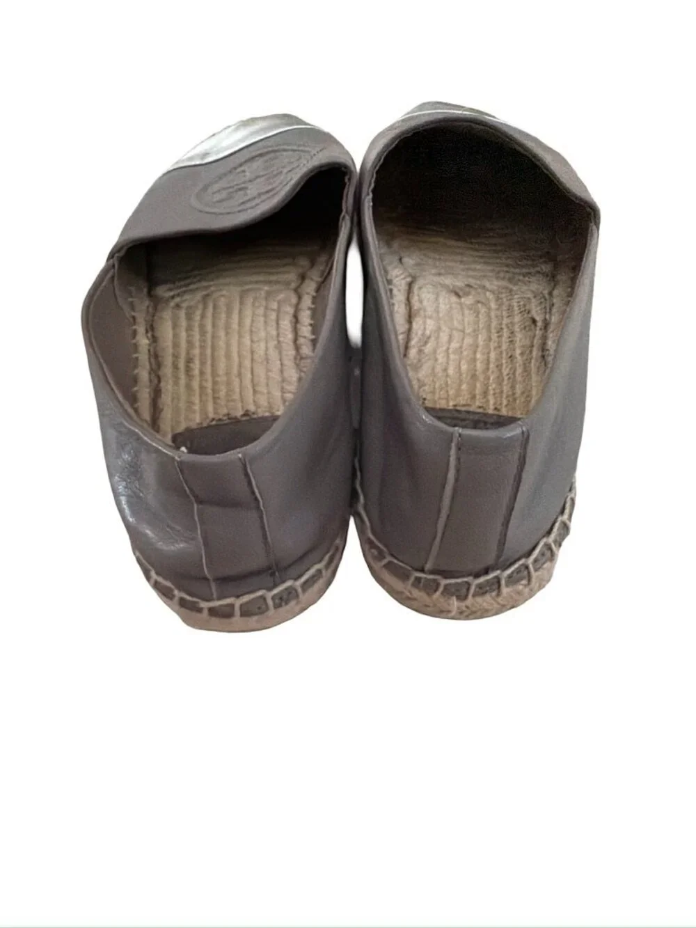 Tory Burch two tone grey silver espadrilles size 7.5